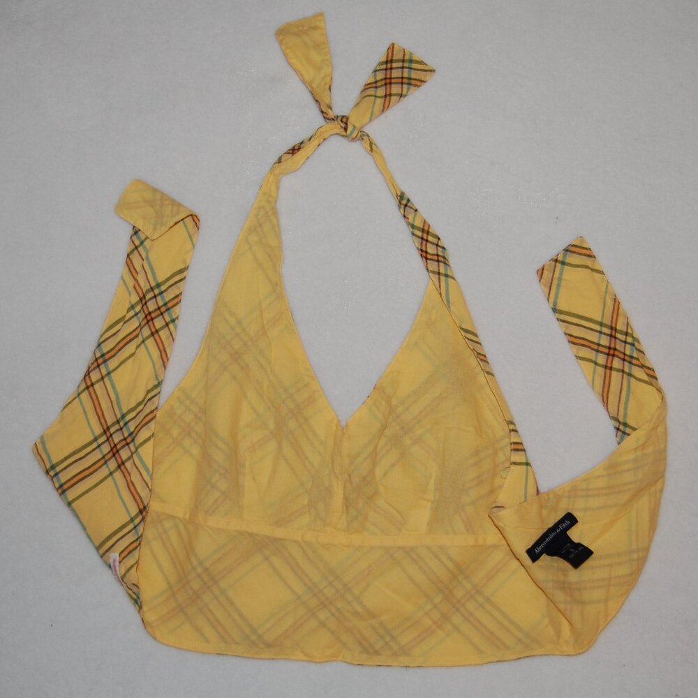 NWOT Abercrombie & Fitch, Yellow Plaid Tieback Halter Top, Women Size S - Picture 3 of 11